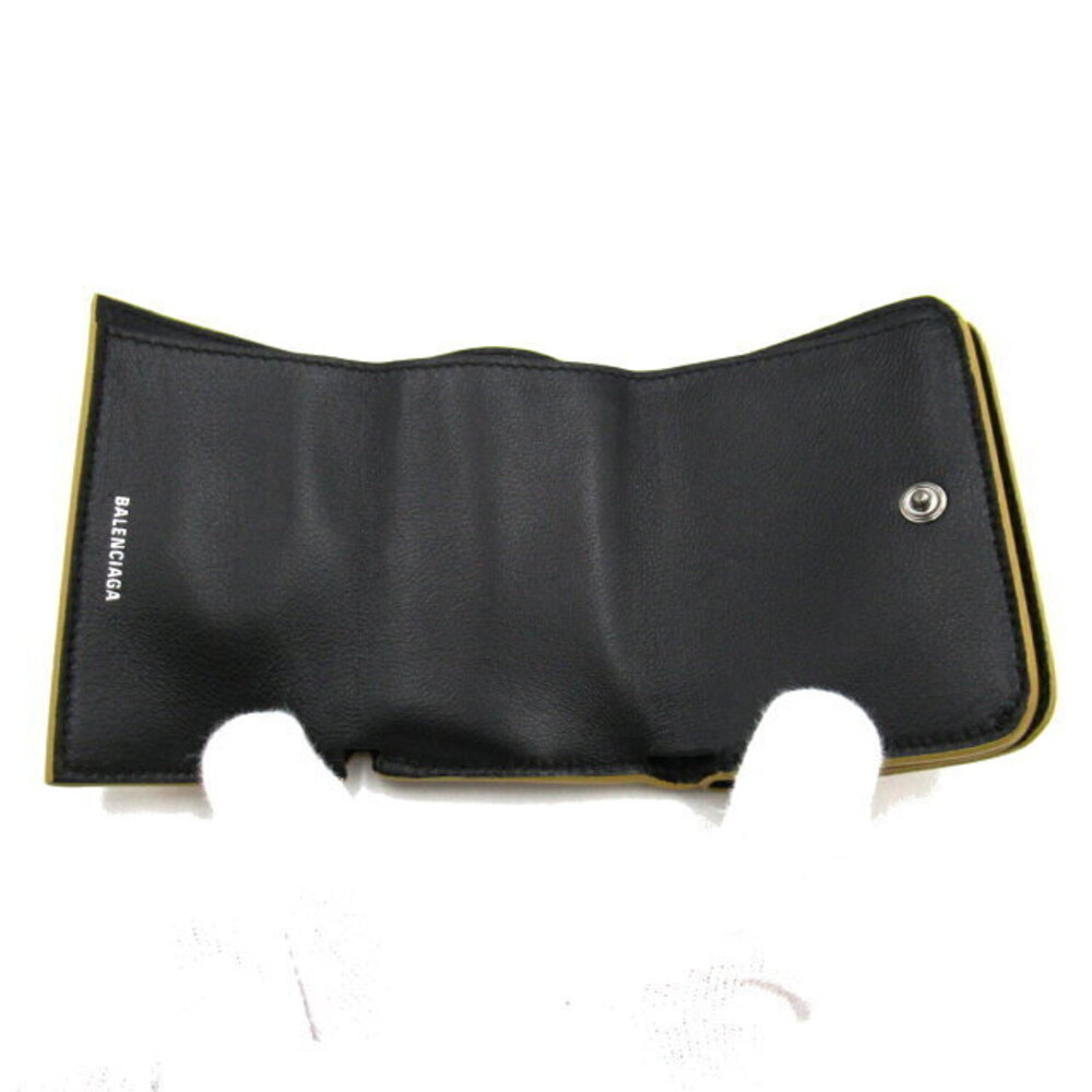 Balenciaga Leather Tri fold Gold CASH Wallet - Picture 5 of 8